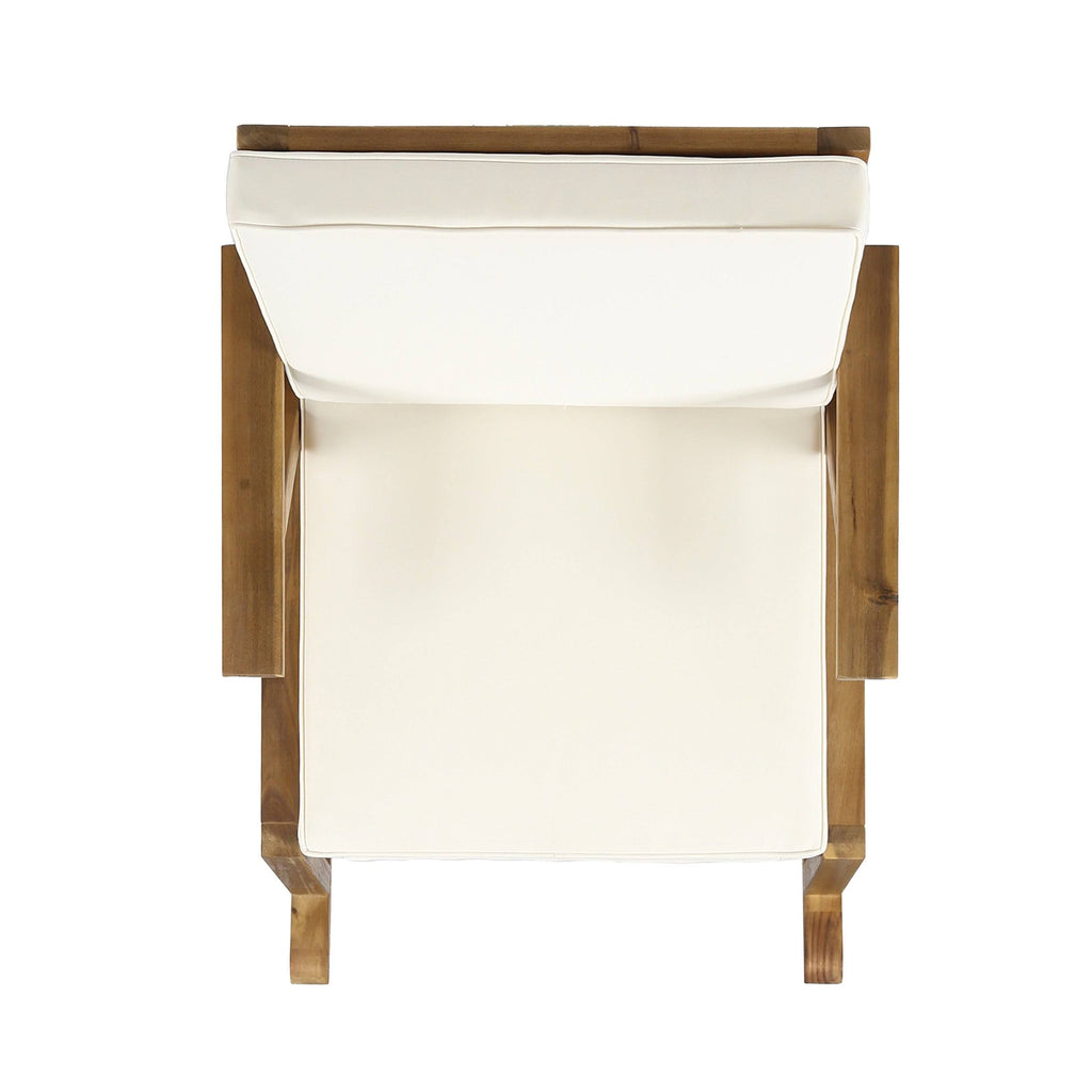Acacia Wood Rocking Chair and Side Table Teak Finish Q63527