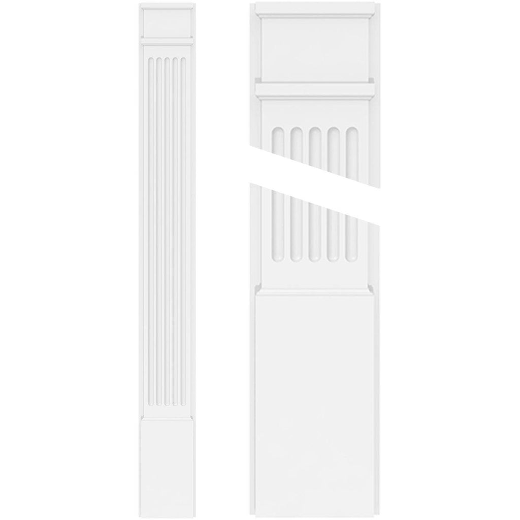 Fluted PVC Pilaster with Decorative Capital & Base (Pair) T747