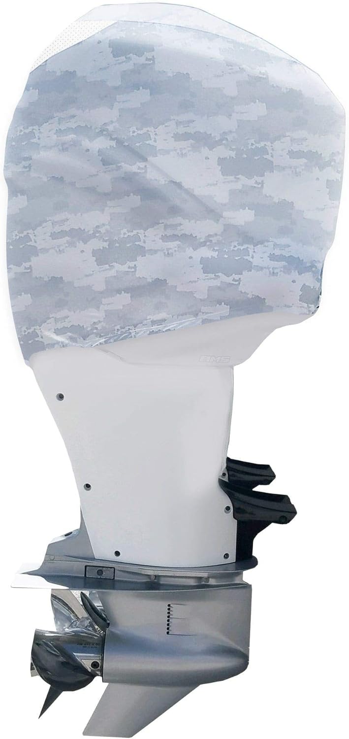Grey Digital Camo Outboard Motor Cover X10770