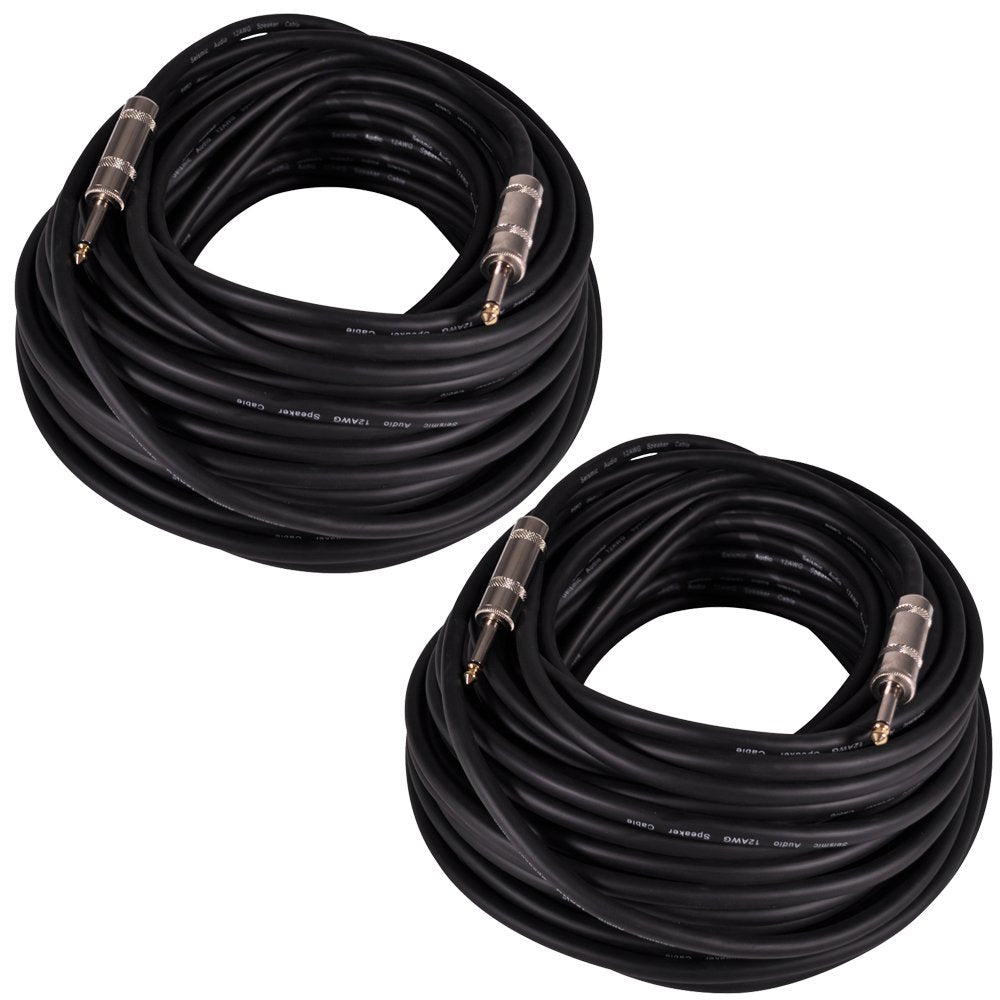 100-Feet 1/4 to 1/4-Inches 12-Gauge Speaker Cable Pair V226