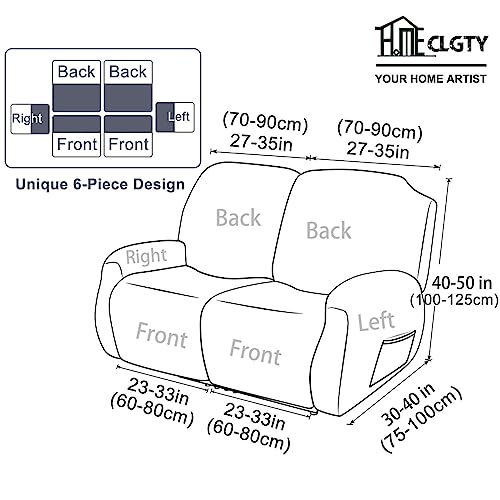 4 Seat 10-piece Velvet Recliner Couch Covers with Pocket Y8448