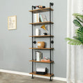 Gold 6 Tier Wall Mounted Ladder Bookshelf B616560