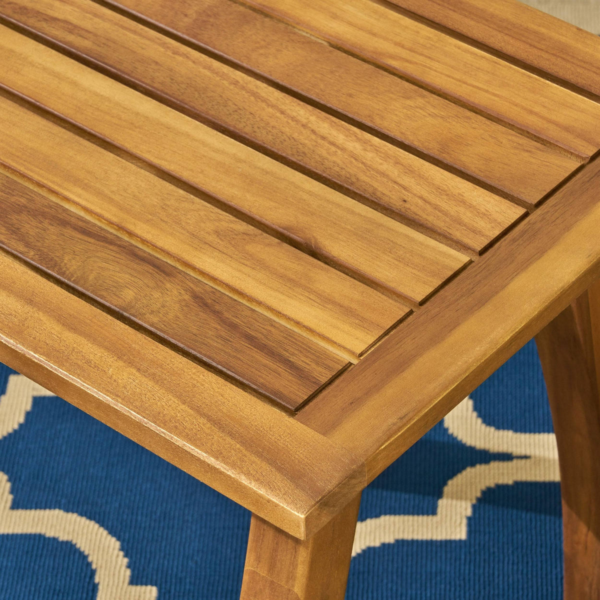 Acacia Wood Rocking Chair and Side Table Teak Finish Q63527