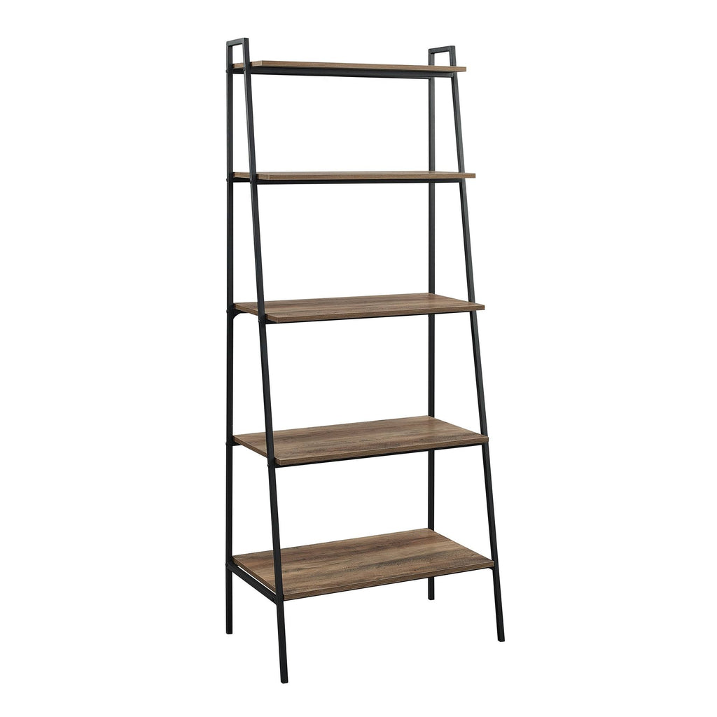 72-Inch Open Ladder Bookshelf Grey Wash X4206