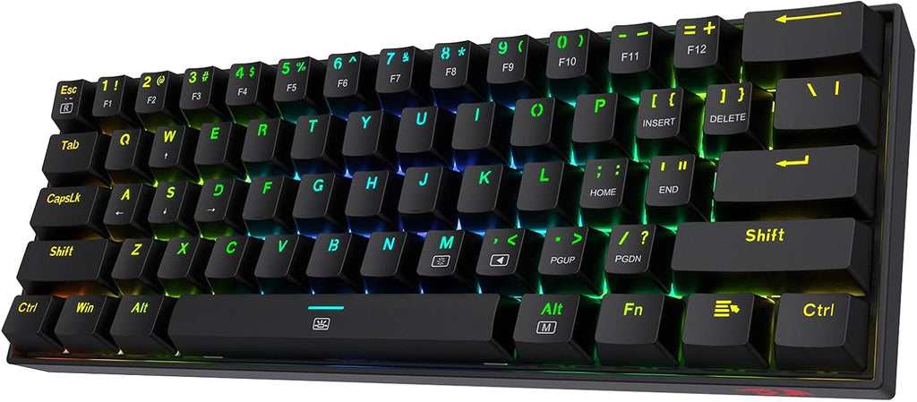 60% Wired RGB Gaming Keyboard, 61 Keys Compact Mechanical Keyboard with Linear Red Switch, White Pack of 2 K104