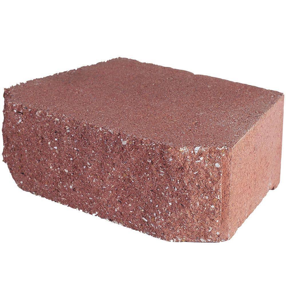 4 in. x 11.75 in. x 6.75 in. River Red Concrete Retaining Wall Block D7520