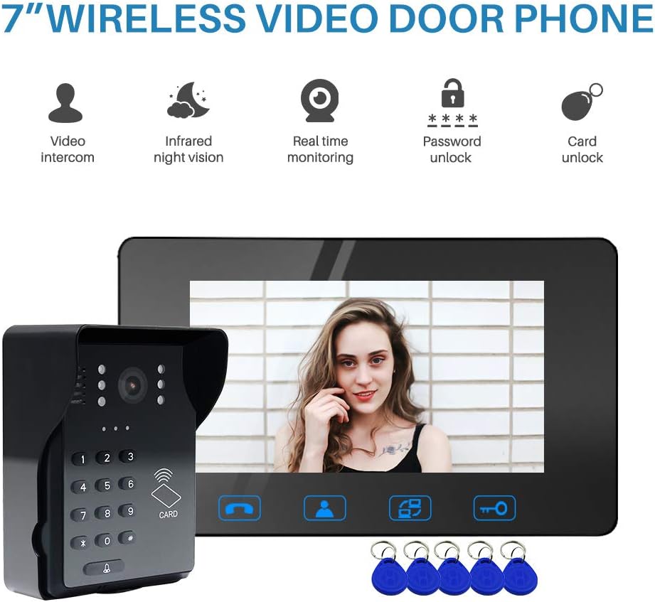 7 LCD Video Door Phone Doorbell Intercom System with Night Vision X224