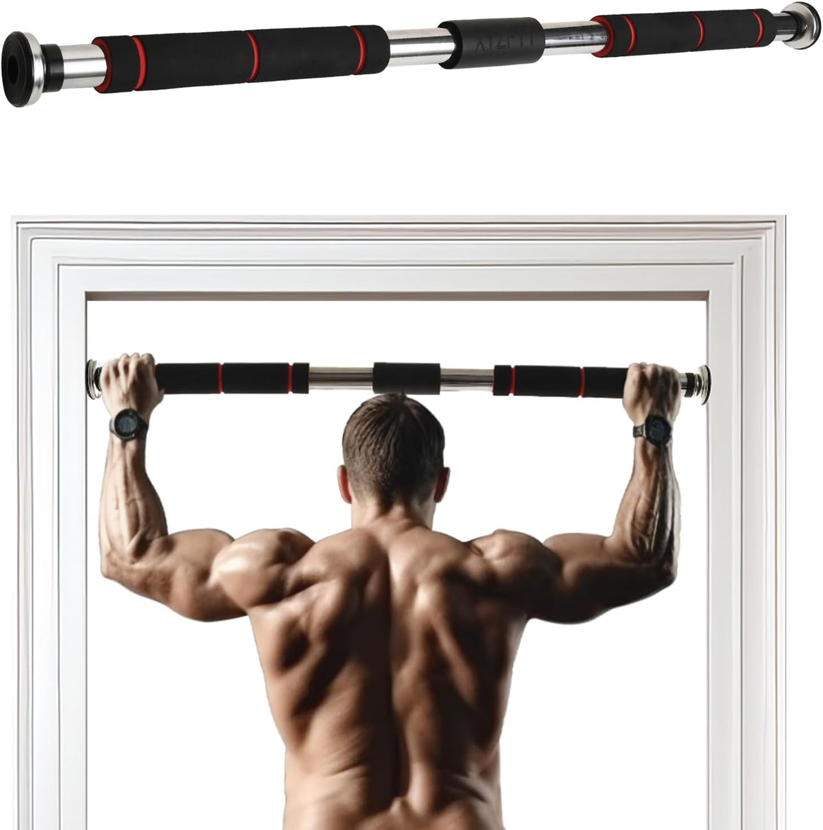 Pull Up Bar Dip Station with Adjustable Height, 330 lbs Capacity P6512