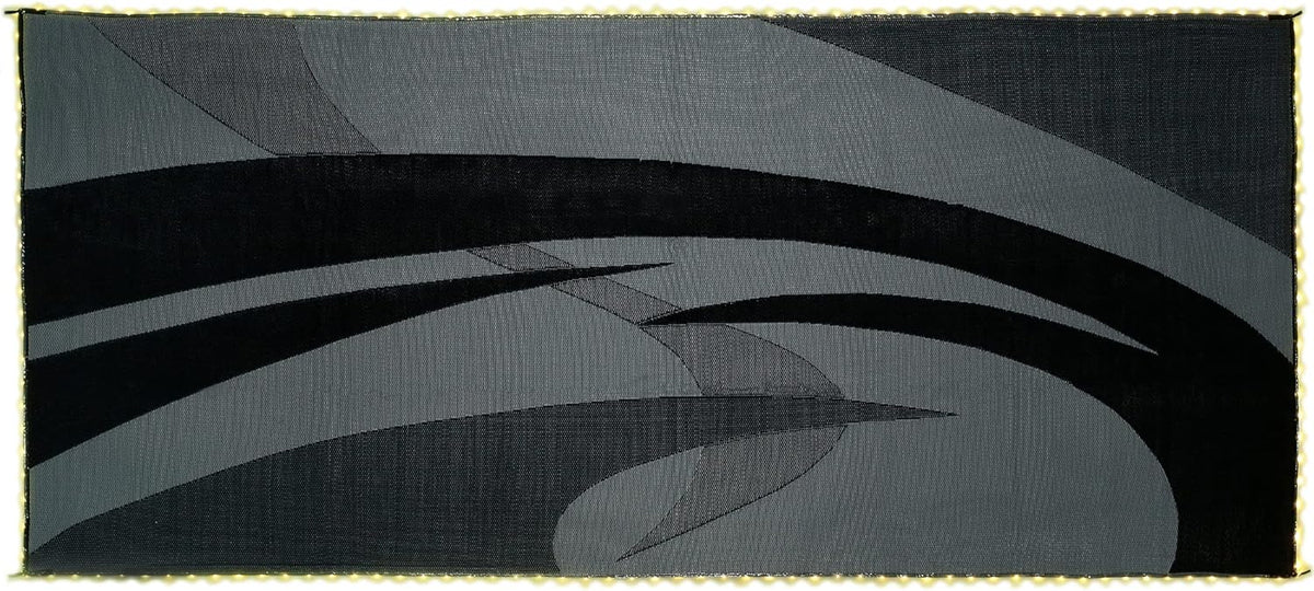 LED Illuminated Patio Mat 8-Feet x 18-Feet Black/White/Grey RV Camping Mat L77560