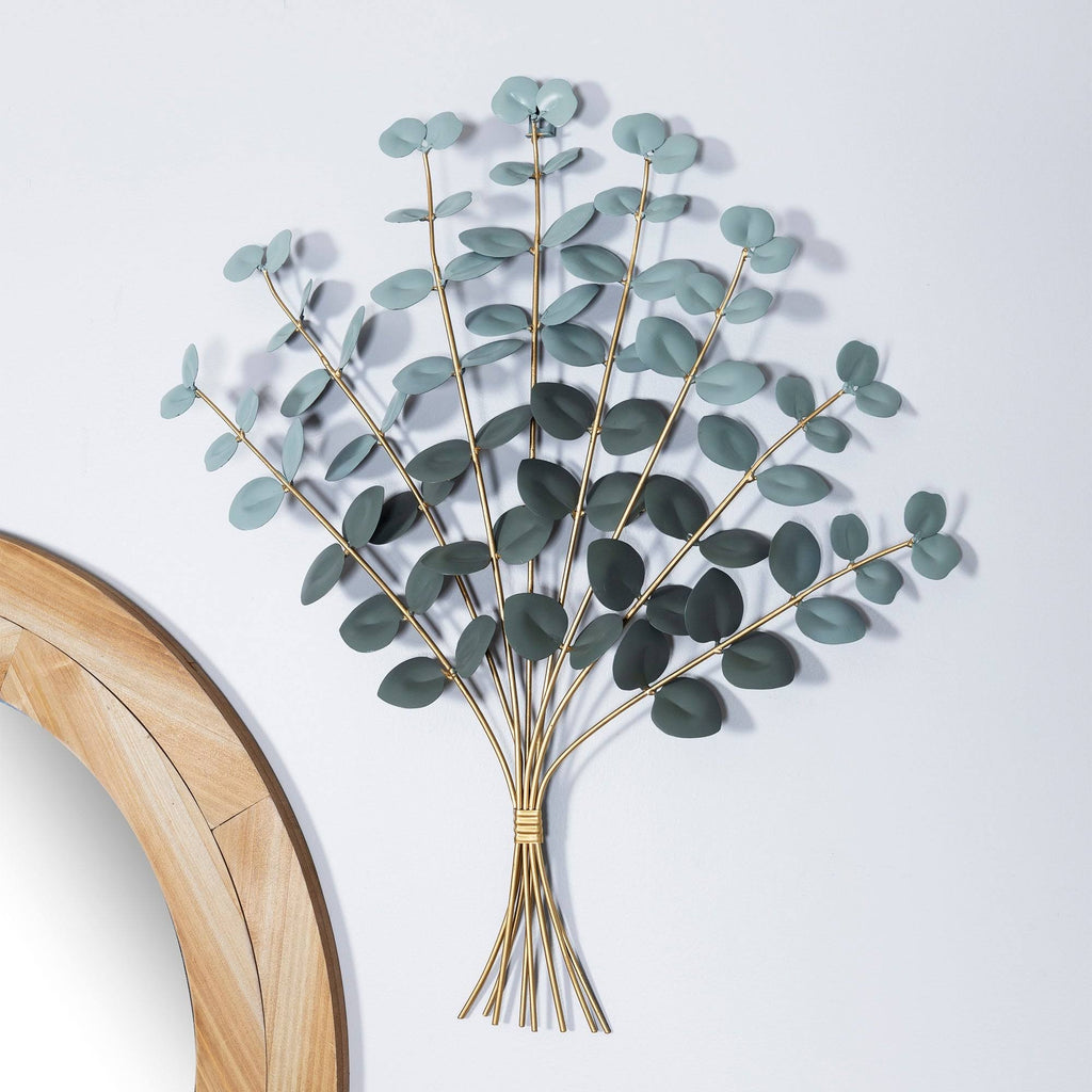 Metal Eucalyptus Bouquet Wall Decor N547