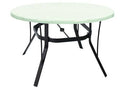 48'' Wide Round Fiberglass Cast Aluminum Outdoor Dining Table N464