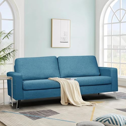 Navy Blue Faux Leather 79" Wide Sofa G71457