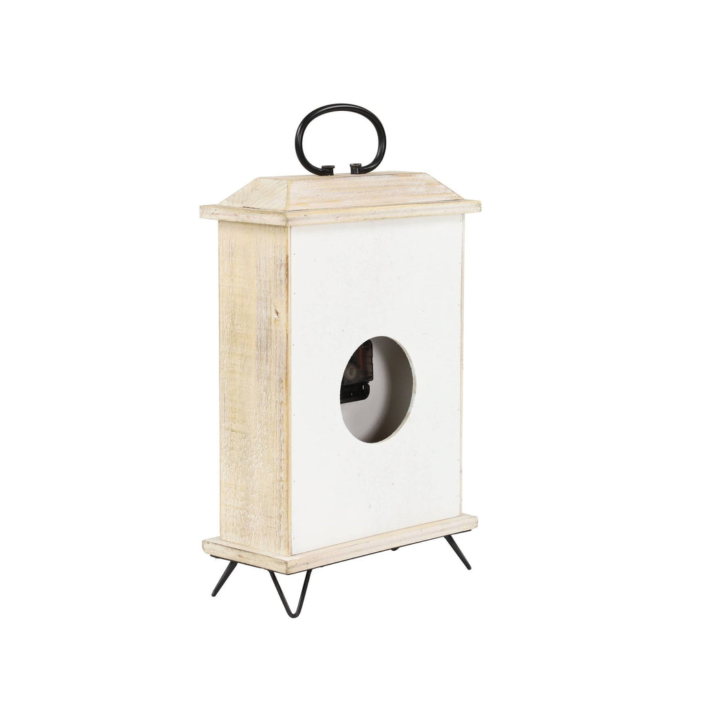 Rectangular Beige Wooden Table Clock C490