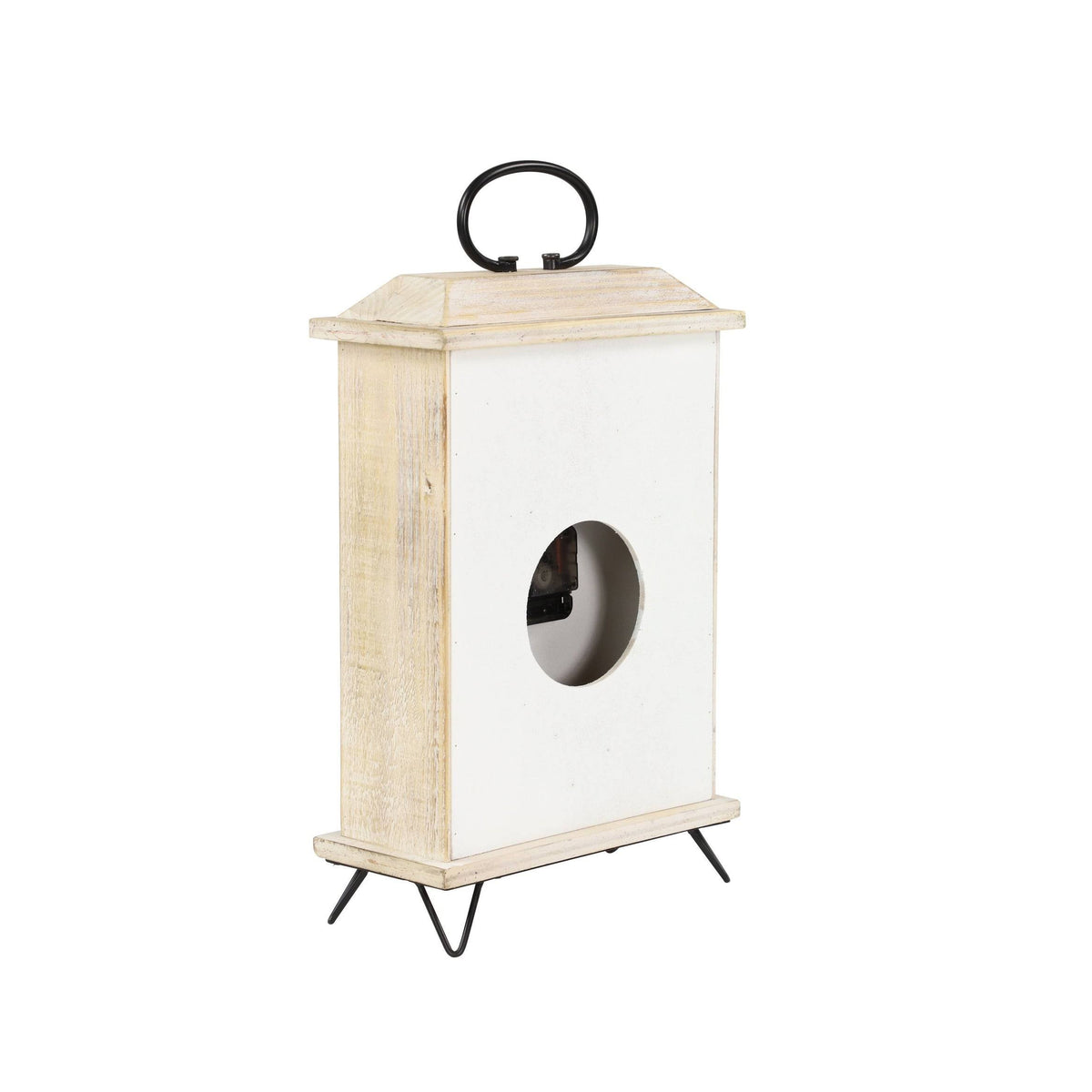 Rectangular Beige Wooden Table Clock C490