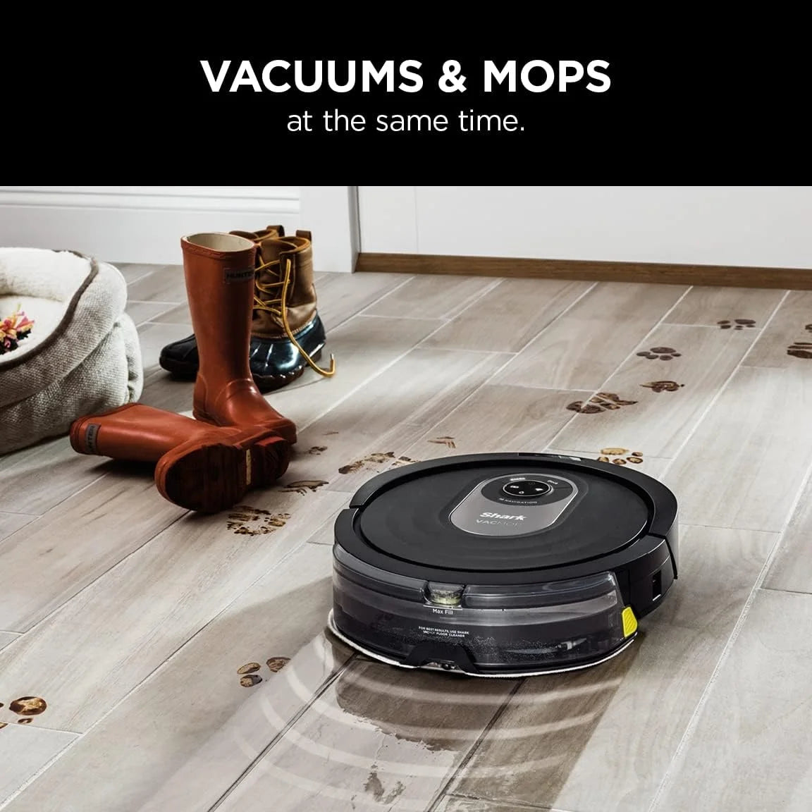 Black Silver LiDAR Navigation Robot Vacuum & Mop P65707