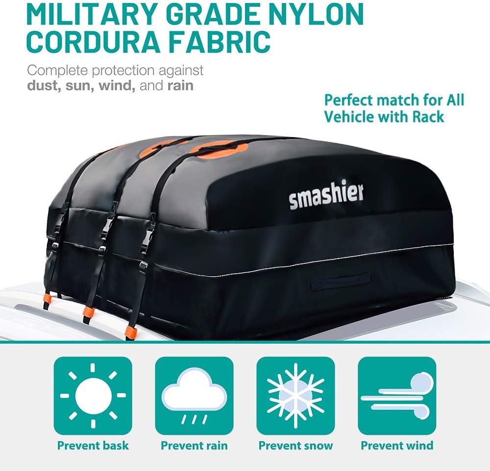 16 Cubic Feet Waterproof Nylon Roof Cargo Carrier Bag B6798