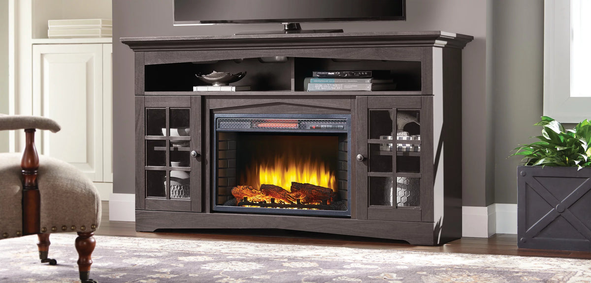 59 in. Rustic Wood Electric Fireplace S5917