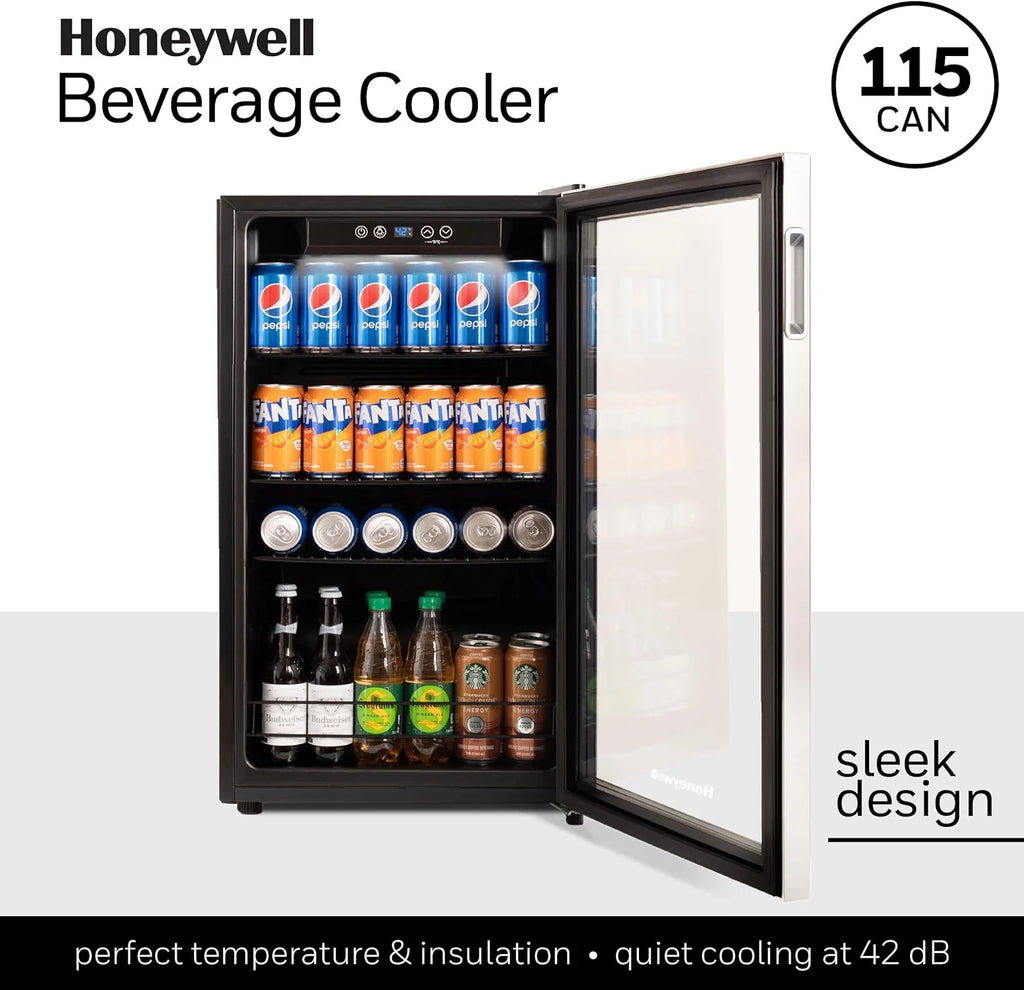 115 Can Beverage Refrigerator and Cooler with Glass Door D765