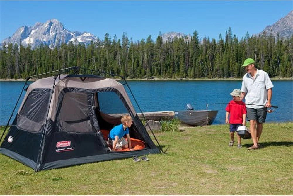 4-Person Cabin Camping Tent with Instant Setup, Gray Y610856