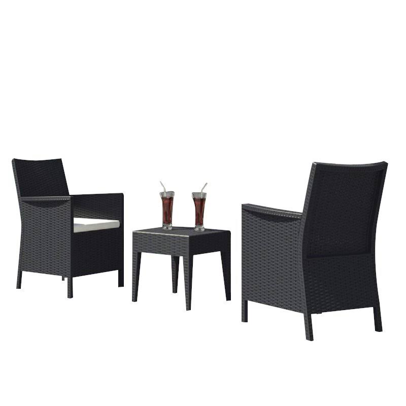 3 Piece Brown Wickerlook Casual Seating Set Q938