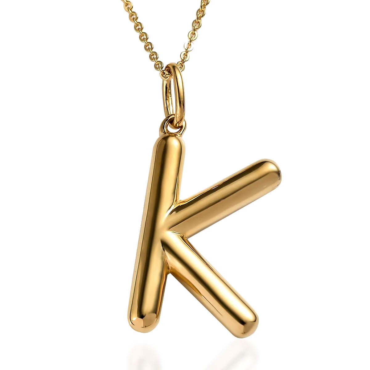 925 Sterling Silver Vermeil Yellow Gold Plated Initial K Pendant Necklace 20" 7.25 Grams G551454