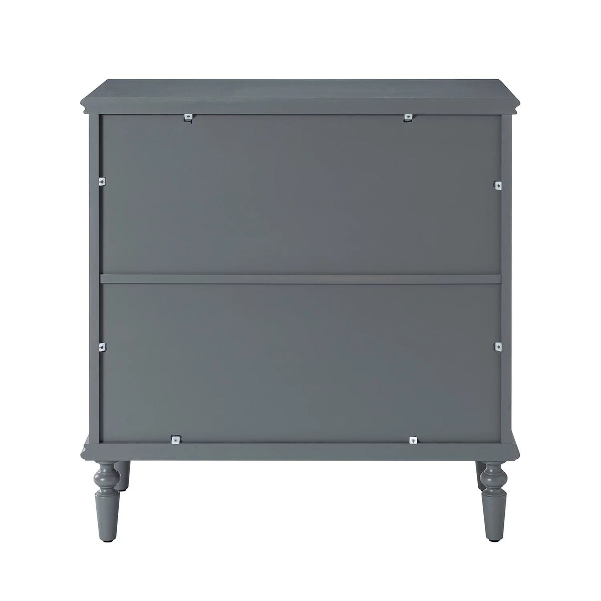 32" Tall 2-Door Accent Storage Cabinet with Floral Design, Gray I39518