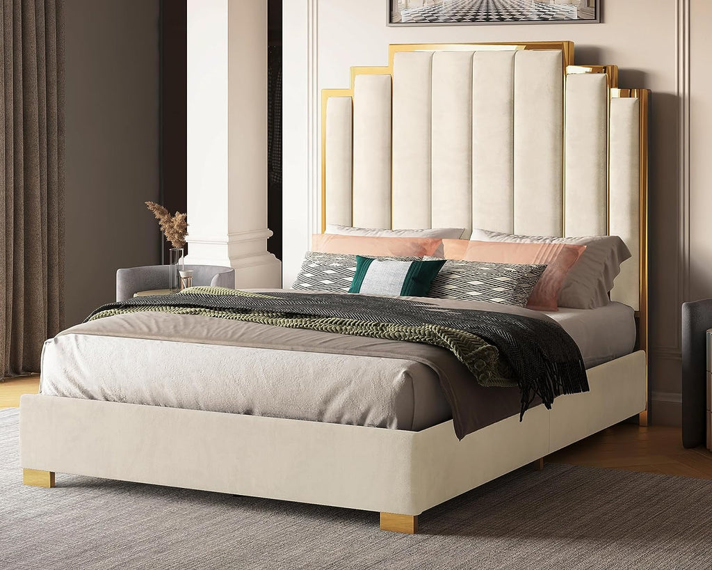 Queen Size Upholstered Bed with Headboard S317808