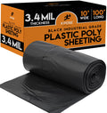 Black Poly Sheeting 10 x 100 Feet Heavy Duty 3.4 Mil Thick Plastic Tarp Waterproof Cover R83232