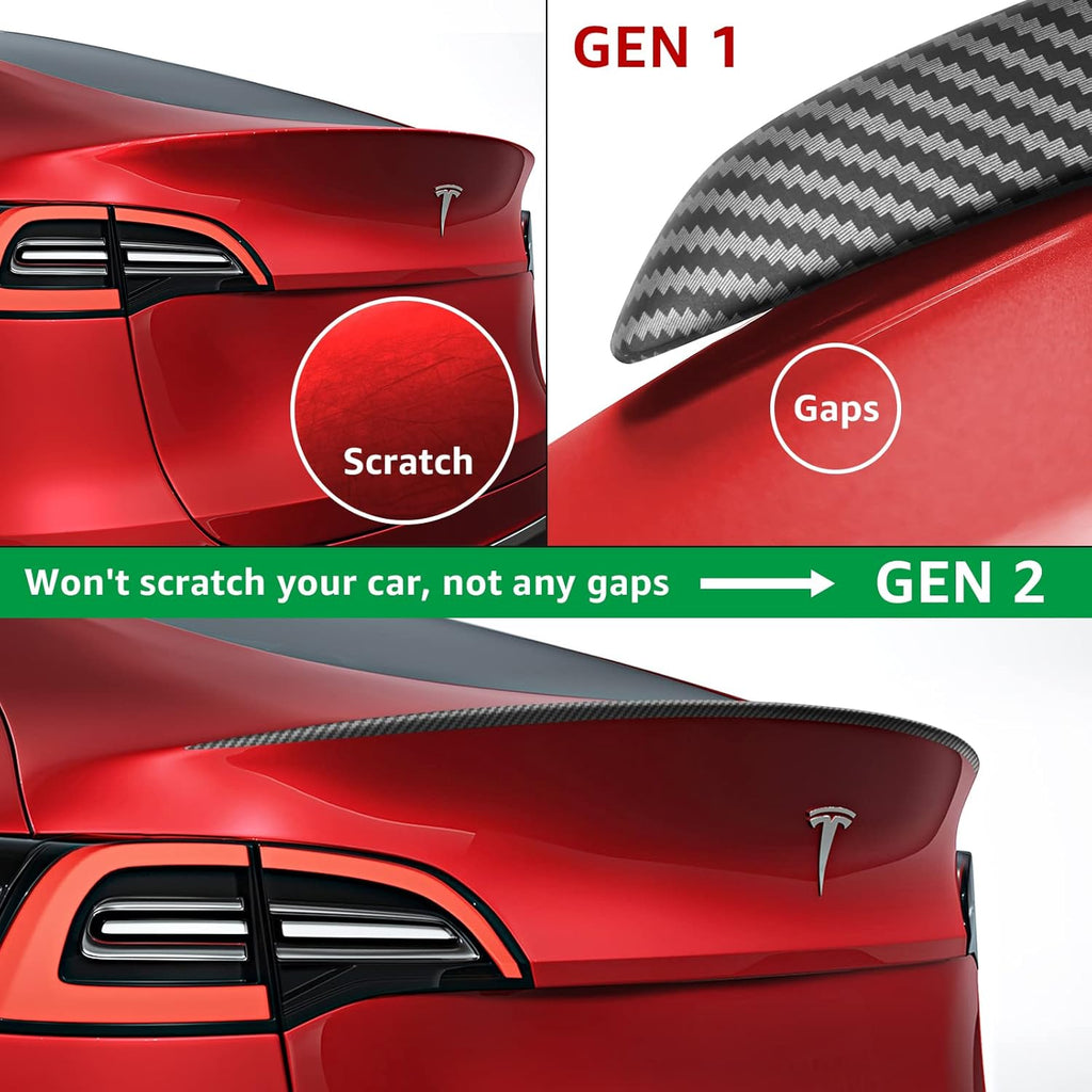 Matte Carbon Fiber Trunk Wing Spoiler O365