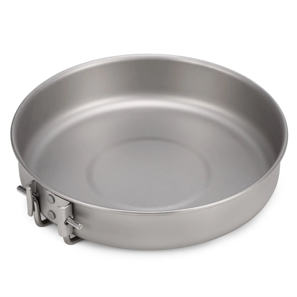 Titanium Pot and Fry Pan Set with Lid and Foldable Handles Y867883