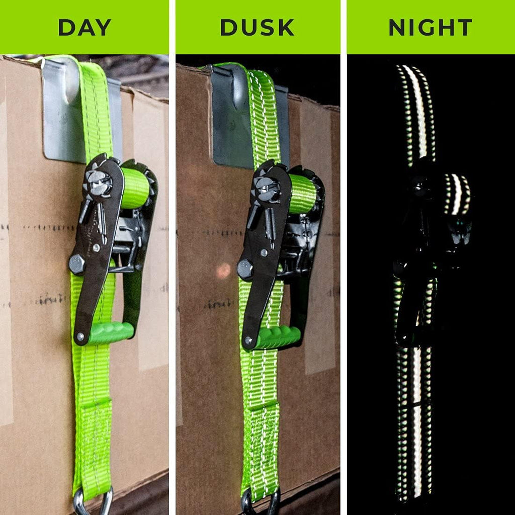 Ratchet Strap with Wire Hooks, 2 Inch x 15 Foot, 2 Pack, 3,300 Pound Safe Working Load G10293