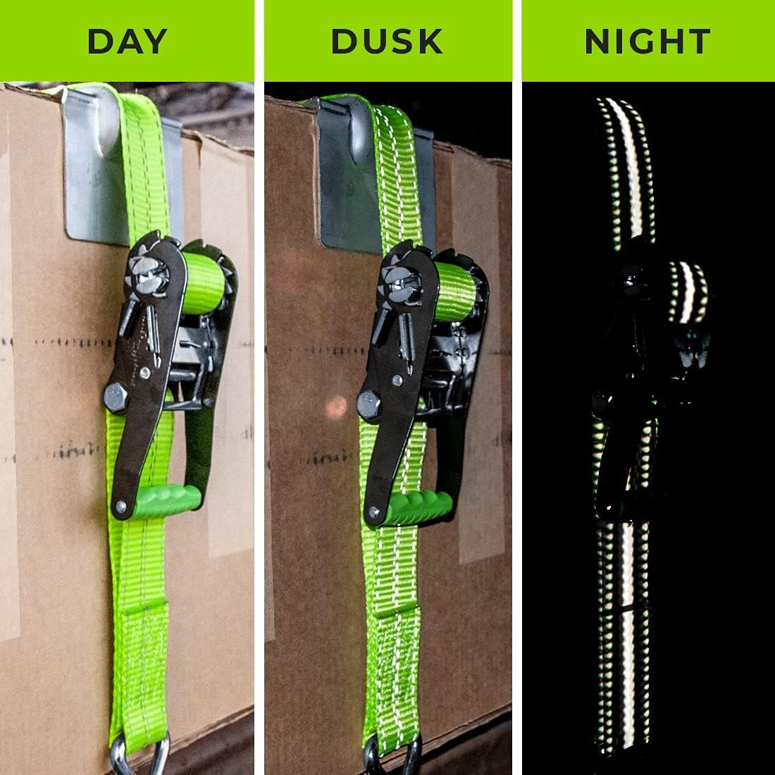 Ratchet Strap with Wire Hooks, 2 Inch x 15 Foot, 2 Pack, 3,300 Pound Safe Working Load G10293