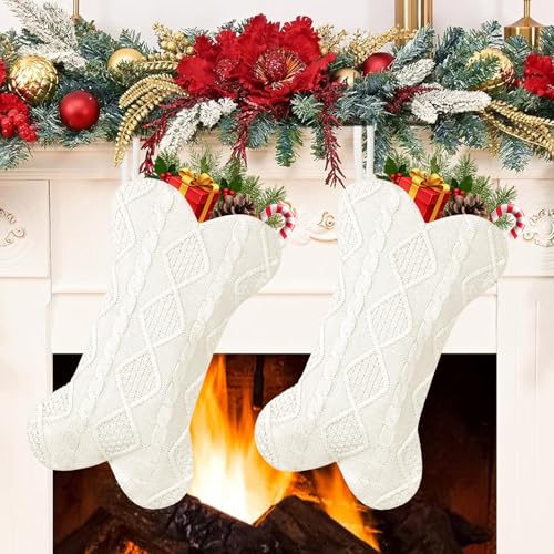 2 Pack 18 Inch Knitted Dog Christmas Stocking T976