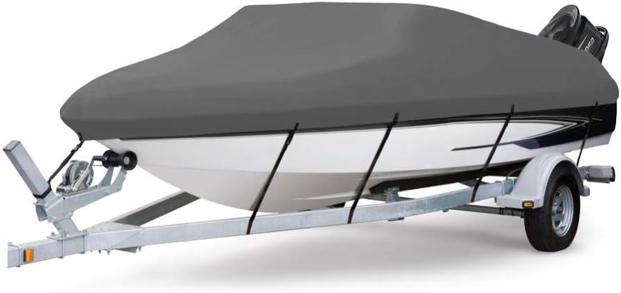 Blue Full Size Trailerable Boat Cover for V-Hull Tri-Hull Fishing Ski Bass Boats J1683