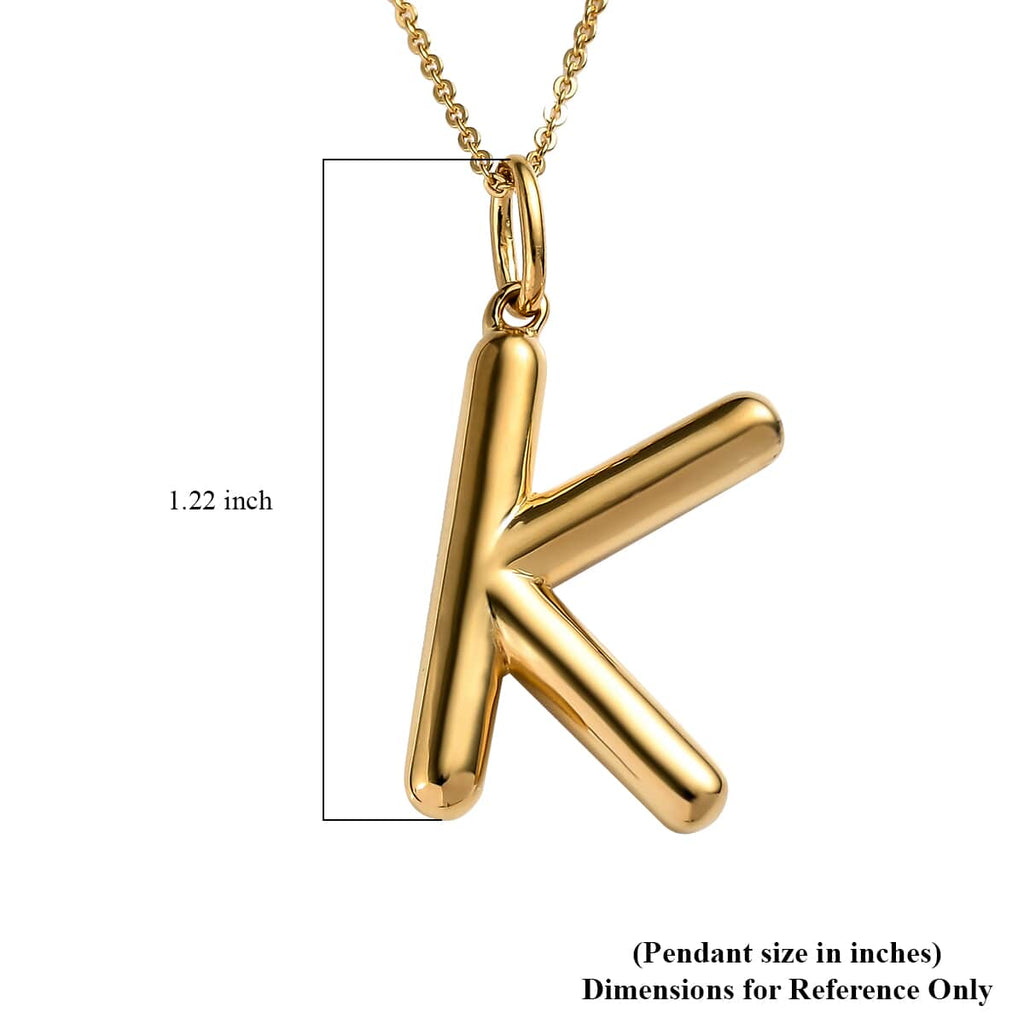 925 Sterling Silver Vermeil Yellow Gold Plated Initial K Pendant Necklace 20" 7.25 Grams G551454