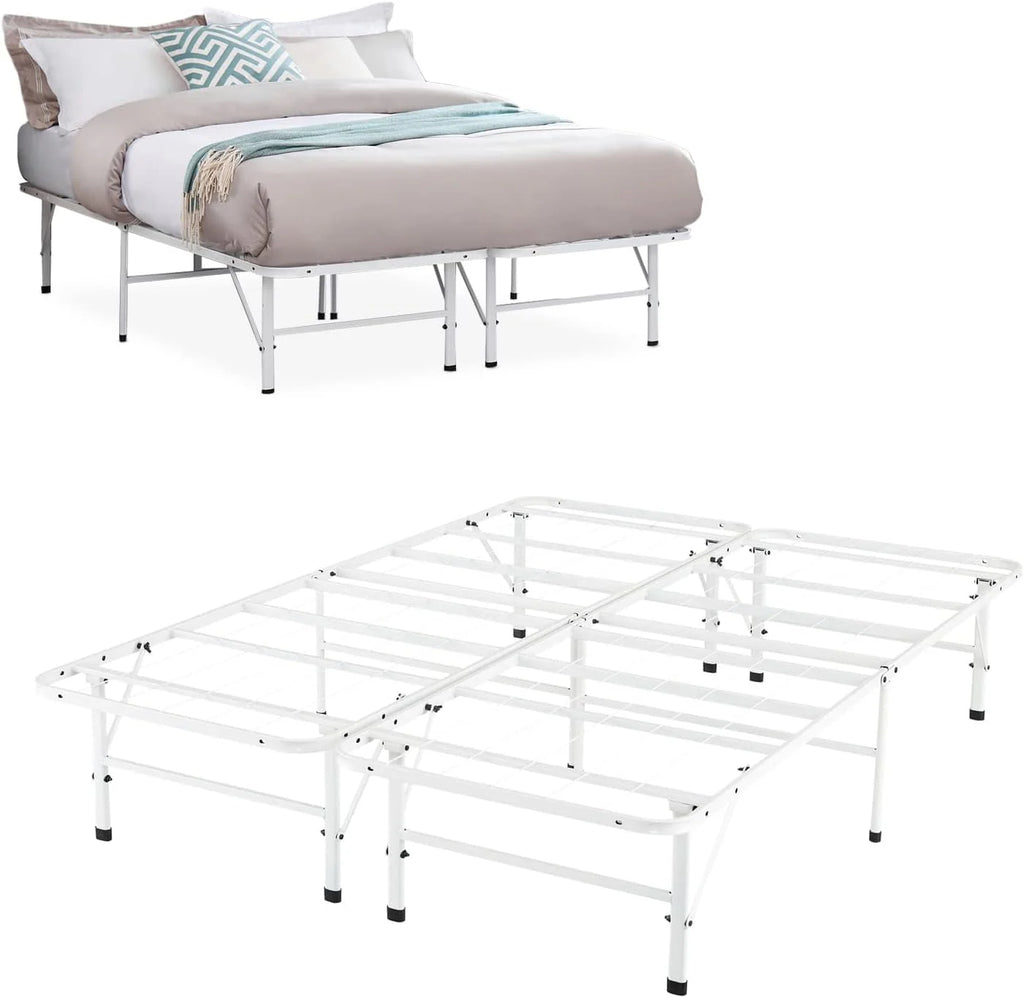 14 Inch Metal Platform Bed with Steel Slat Mattress Foundation Twin Black X790