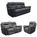 Charcoal Gray 3-Piece Recliner Loveseat and Sofa Set N851734