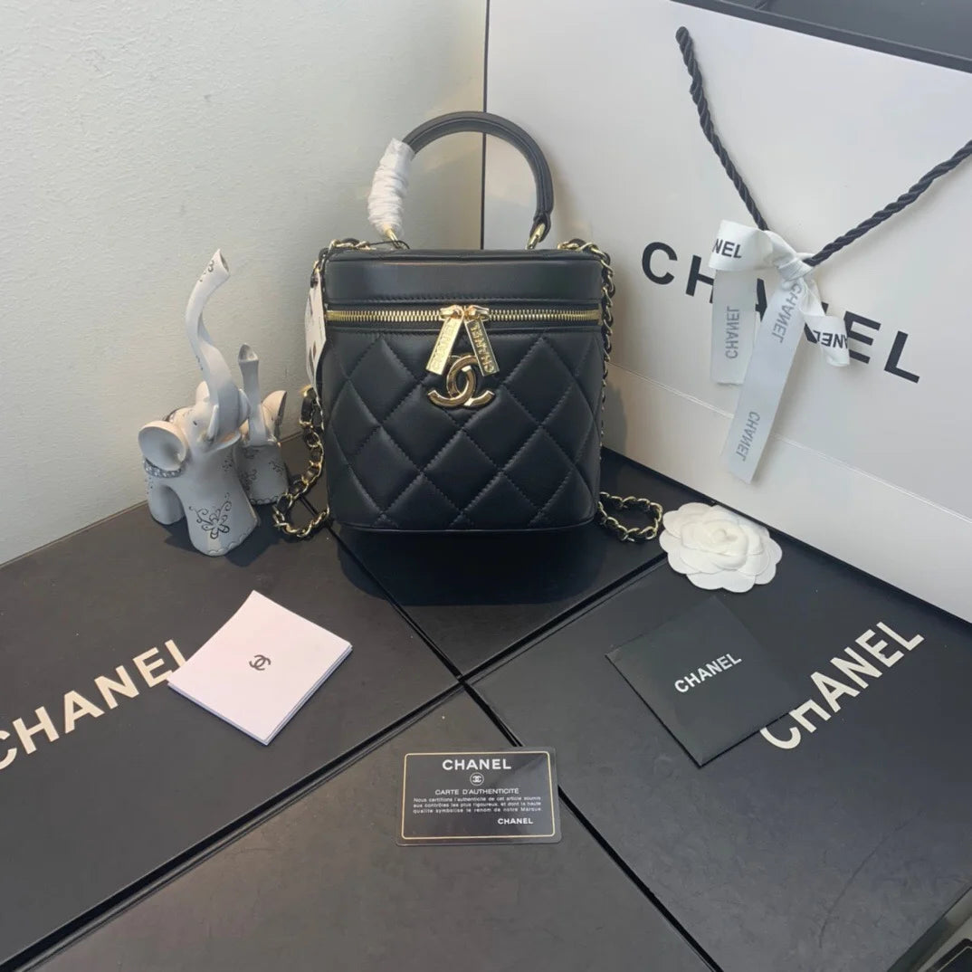 Black Vanity Case Handbag U8198