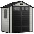 6x4.4 FT Resin Storage Shed with Side Windows O713370
