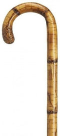 Carved Genuine Maple Walking Cane with Crook Handle I90250