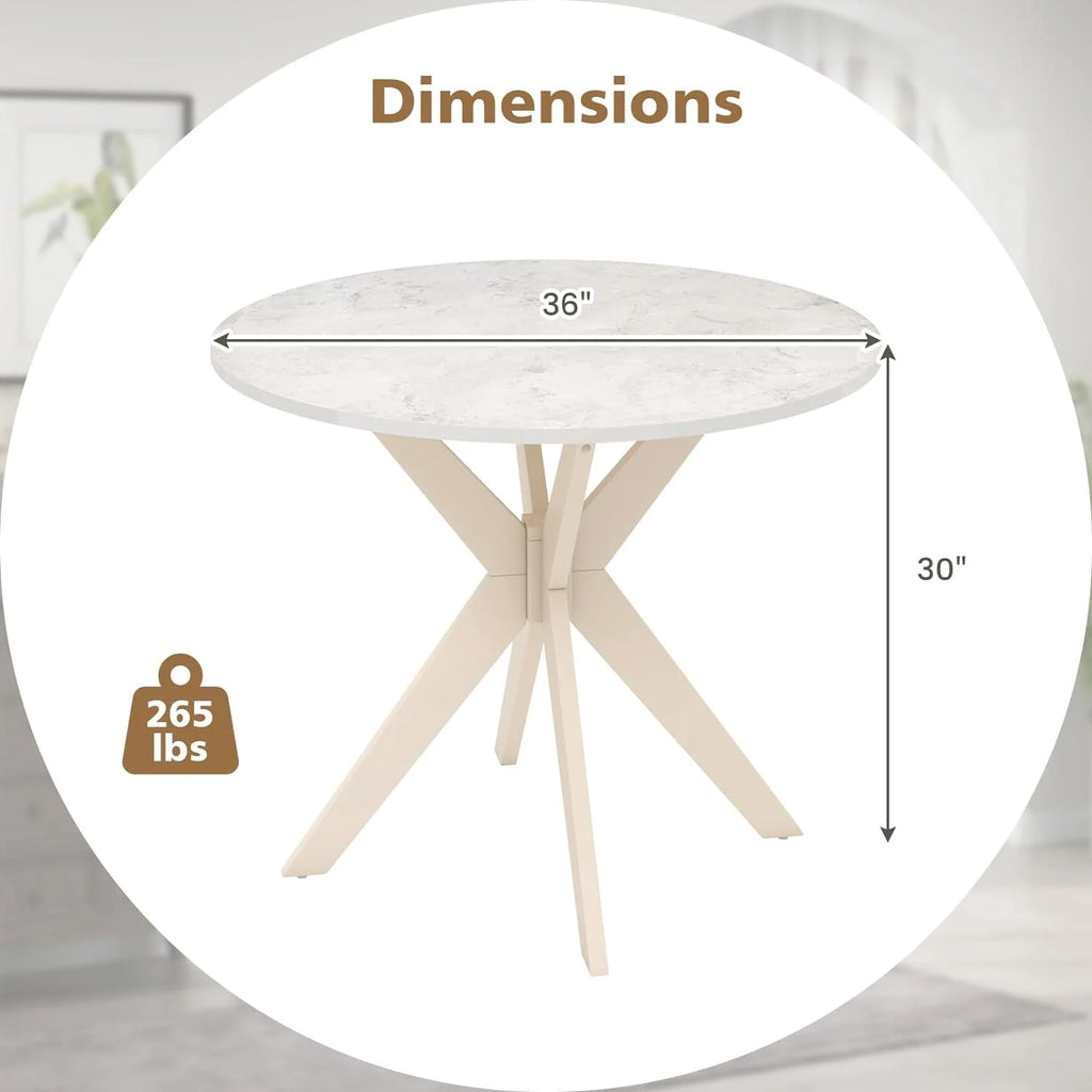 36" Round Wood Dining Table C3757