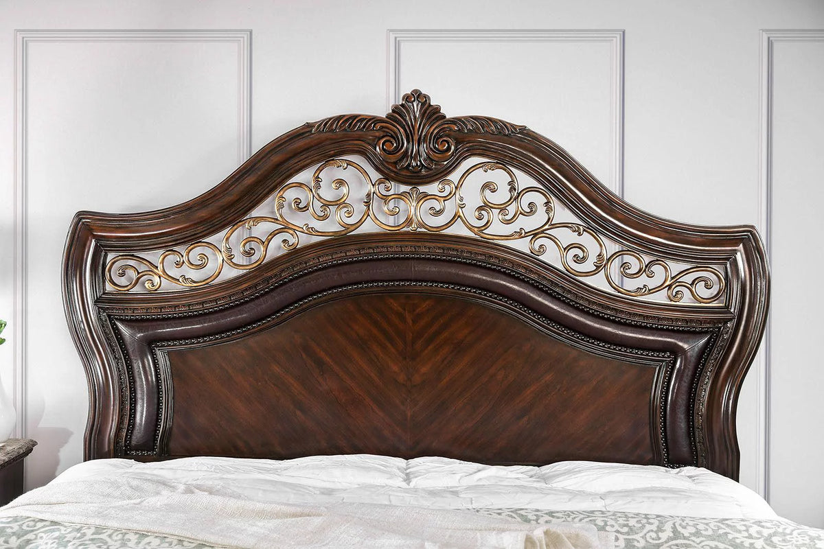 Brown Cherry Solid Wood King Bed B426840