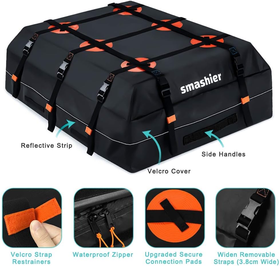 16 Cubic Feet Waterproof Nylon Roof Cargo Carrier Bag B6798