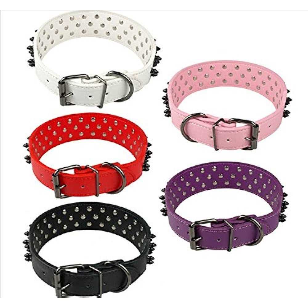 Black Spiked Studded Dog Collar W550