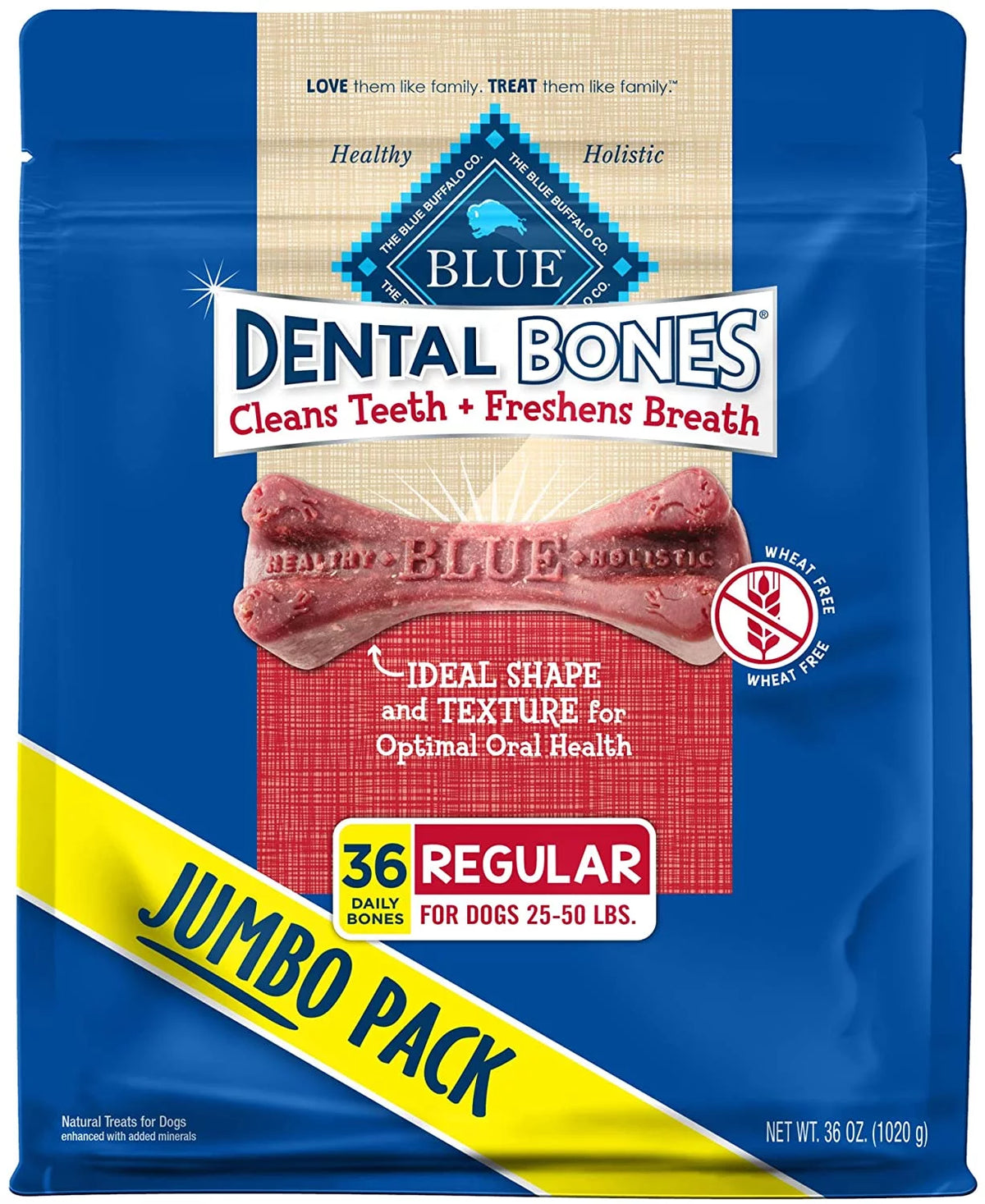 Natural Dental Chew Dog Treats 36-oz Bag F860