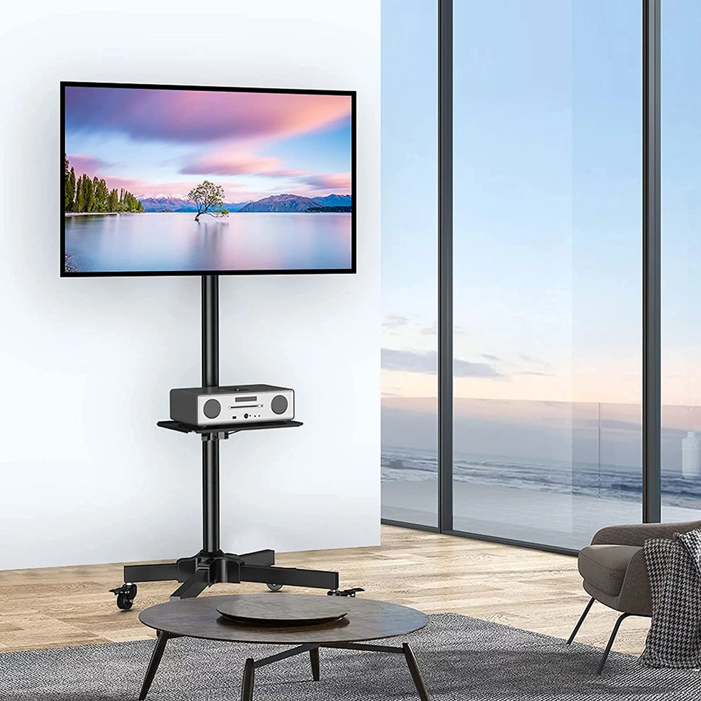 Rolling TV Stand with Wheels for 23-55 inch Flat Panel TVs, Black Z257