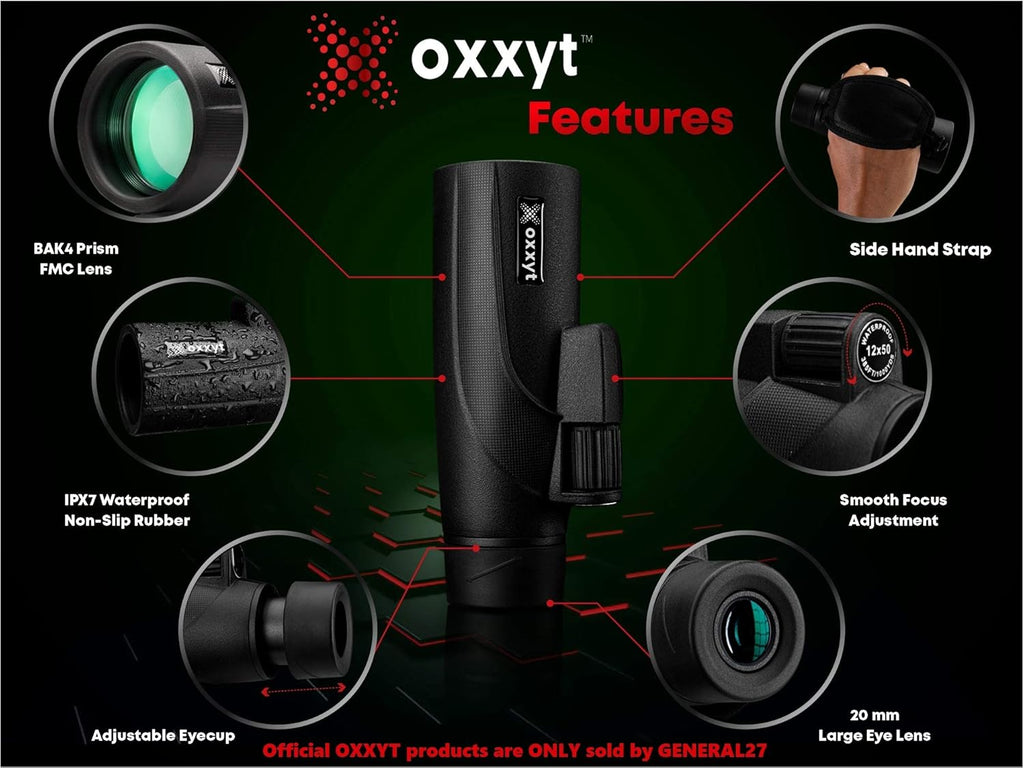 Monocular Telescope 12X50 with EVA Case, BAK4 Prism, FMC Lens, Phone Holder, Tripod F700