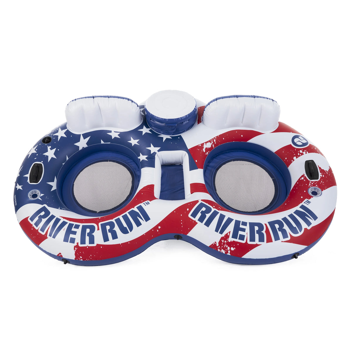 American Flag 2 Person Tube with Cooler and 2 Person Youth Inflatable Raft X665796