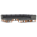 12 Piece Gray Poly Rattan Patio Conversation Set D64585