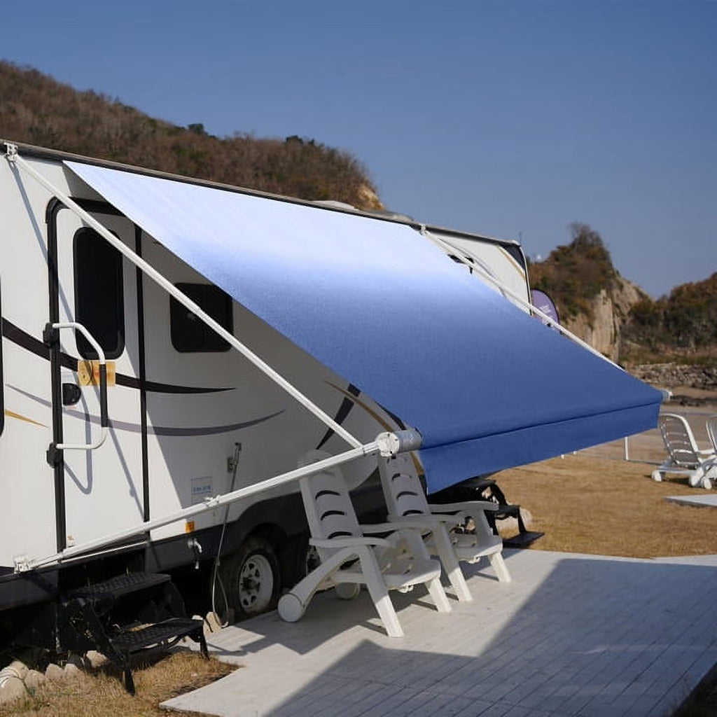 16' Blue Vinyl RV Awning Fabric Replacement D201